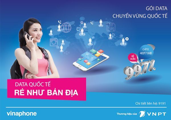 VinaPhone giảm 99,7% cước Data Roaming đến 6 nước Châu Á
