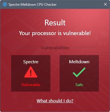 Thông báo cho bạn biết máy tính có bị lỗi Spectre và Meldown hay không