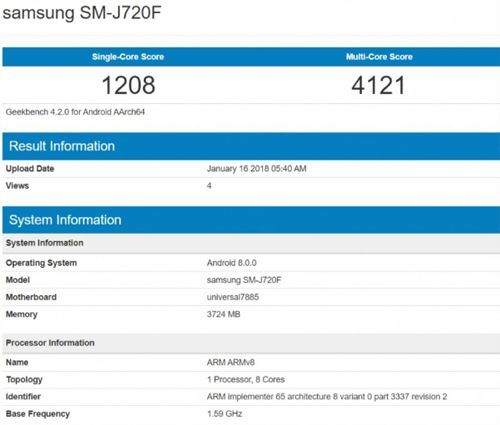 samsung galaxy j8 (2018) lo dien chay vi xu ly exynos 7885