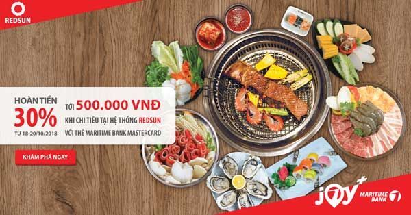 khuyến mãi, Thẻ tín dụng, Maritime Bank, hoàn tiền, JOY+, ẩm thực châu Á, 