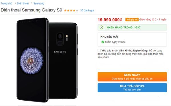 Galaxy S9 đang được giảm tới 2 triệu đồng