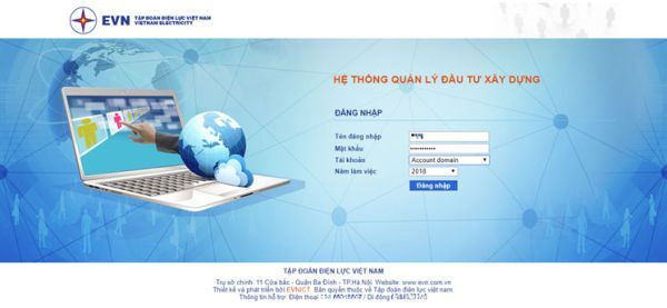 Giao diện đăng nhập IMIS