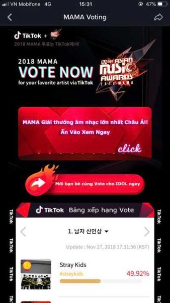  Ứng dụng di động, Mobile app, MAMA 2018, TikTok, nền tảng video di động, 