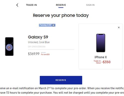 Samsung mua lại iPhone X với giá 350 USD