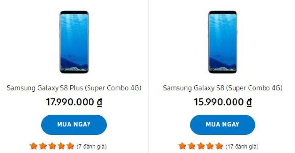 Bộ đôi Galaxy S8/S8 Plus giảm giá sốc lên tới 2,5 triệu đồng
