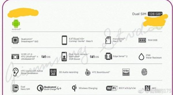 U12 Plus: flagship năm 2018 của HTC lộ cấu hình