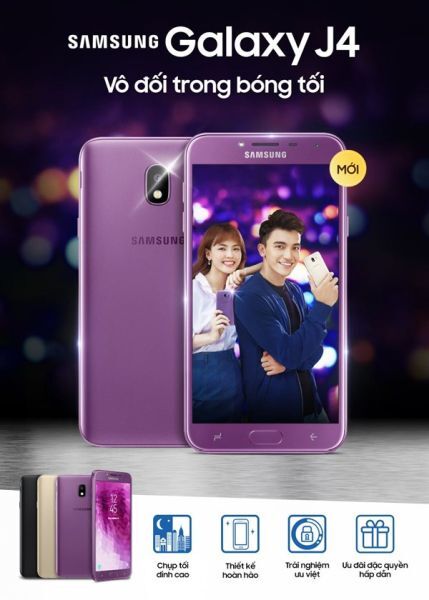 Samsung Galaxy J4 lên kệ từ 8/6, giá 3,79 triệu đồng