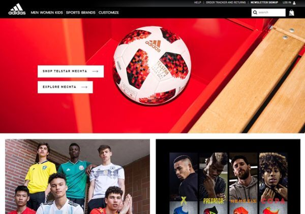 Trang chủ Adidas tại Mỹ