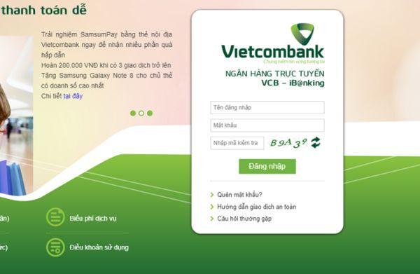 Ngừng cung cấp dịch vụ VCB-iB@nking trên hệ điều hành phiên bản cũ