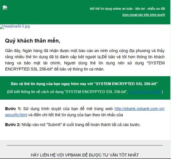 VPBank, lừa đảo qua thư điện tử, bảo mật ngân hàng, SecurityBox, Tài chính – Ngân hàng, 