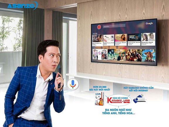 Smart TV Asanzo được tích hợp thêm tính năng Voice search