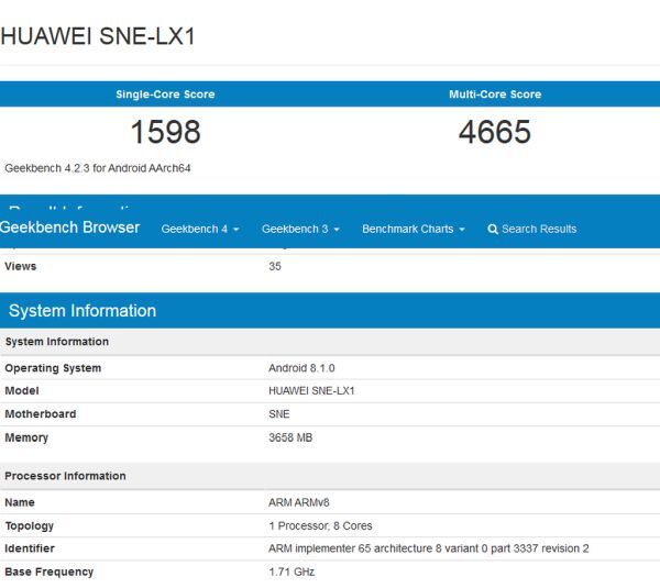 Lộ cấu hình của Huawei Mate 20 Lite với vi xử lí Kirin 970