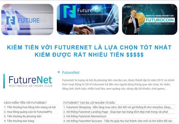 lừa đảo trực tuyến, Kiếm tiền online, đa cấp, mô hình lừa đảo đa cấp, FutureNet,