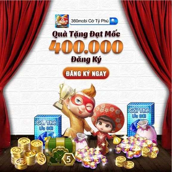 Nhanh tay đăng ký để nhận những phần quà giá trị từ 360mobi Cờ Tỷ Phú trong ngày ra mắt.