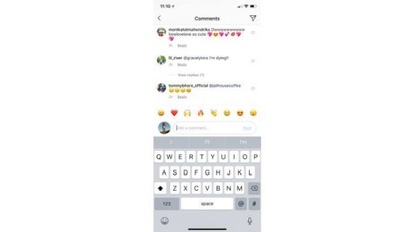 Thanh phím tắt biểu tượng cảm xúc của Instagram