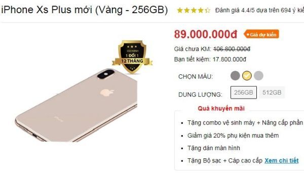 iPhone Xs Max xách tay được rao bán với giá gần 100 triệu đồng