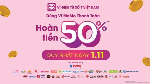 Ngày hội MoMo siêu hoàn tiền diễn ra duy nhất trong ngày 1/11 tới