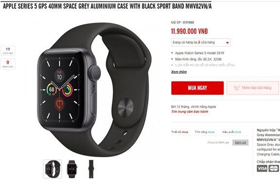 Apple Watch Series 5 chính hãng lên kệ, giá từ 11,6 triệu đồng