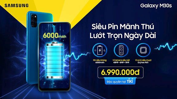 Galaxy M30s chính thức lên kệ với giá 6,99 triệu đồng