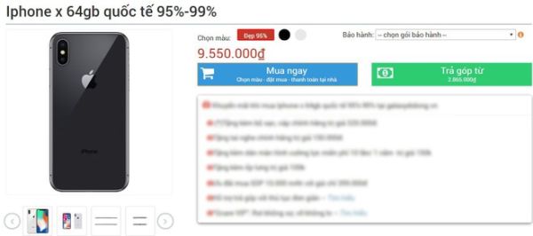 iPhone X hàng 95% được chào bán với giá 9,5 triệu đồng