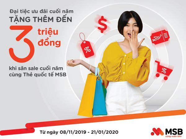 khuyến mãi, ưu đãi chủ thẻ, MSB, 