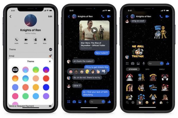Facebook Messenger thêm chủ đề tối Star Wars