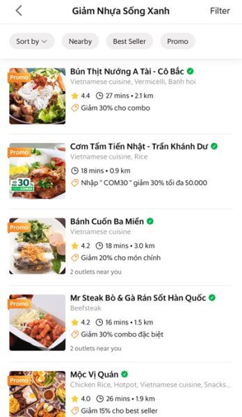 GrabFood, dịch vụ giao nhận thức ăn, Giảm nhựa sống xanh, giảm thải rác nhựa,