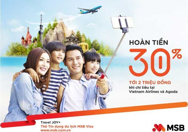  hoàn tiền chi tiêu thẻ, ưu đãi chủ thẻ, MSB, MSB Visa, 