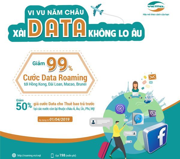 Viettel giảm tới 99% cước dịch vụ Data Roaming