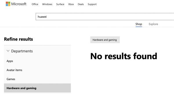 Toàn bộ máy tính Huawei đã bị loại khỏi danh mục mua sắm trực tuyến của Microsoft