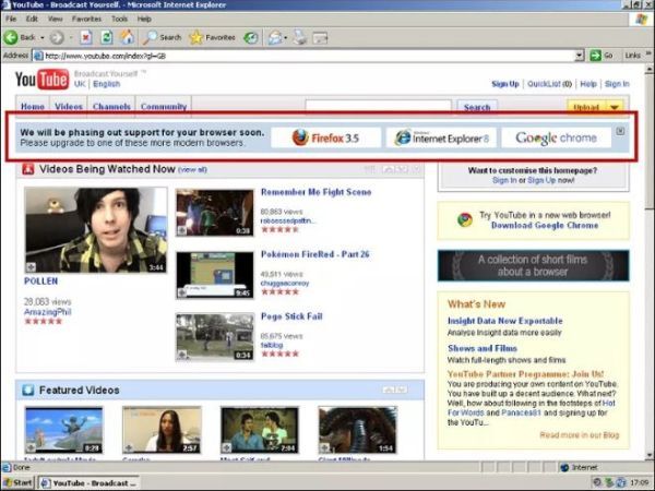 Chiêu của YouTube khiến IE6 nhanh chóng đi vào dĩ vãng 