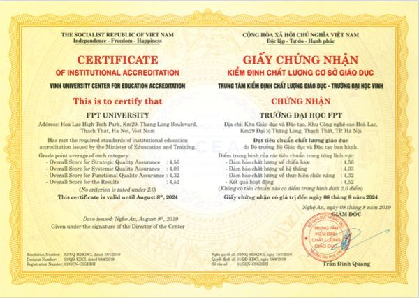DH FPT, Certificate
