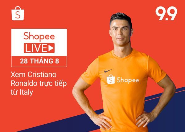 Cristiano Ronaldo sẽ tương tác trực tuyến trên Shopee Live tối mai, 28/8