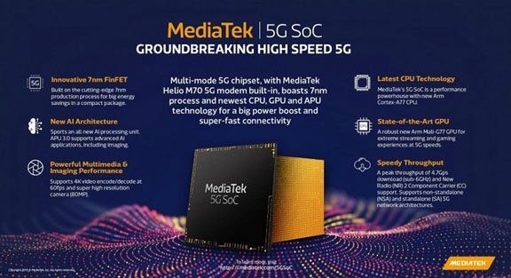 Mediatek xác nhận ra mắt SoC 5G vào đầu năm tới