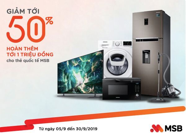 Samsung, hoàn tiền chi tiêu thẻ, MSB, 