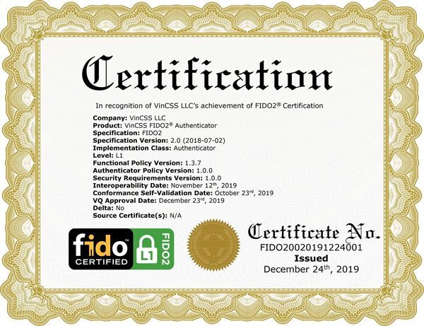 Vingroup, FIDO2, FIDO Alliance, VinCSS, xác thực bảo mật,