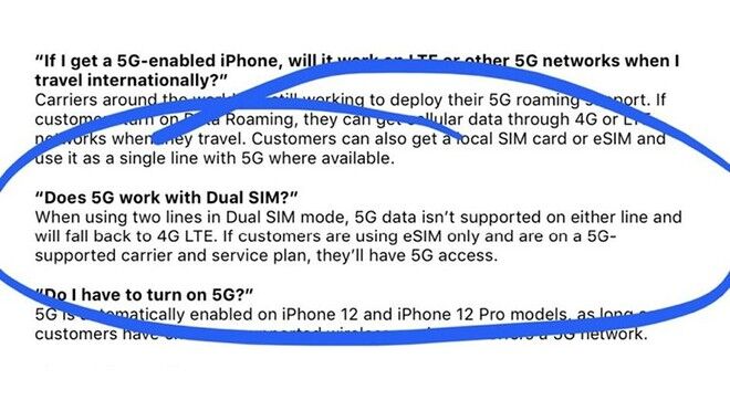 iPhone 12 series không hỗ trợ 5G ở chế độ hai SIM?