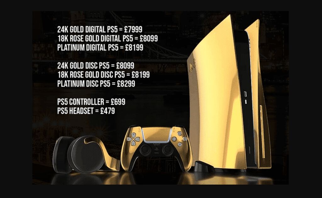 Sony PS5 có phiên bản mạ vàng và platinum, giá 10.851 USD