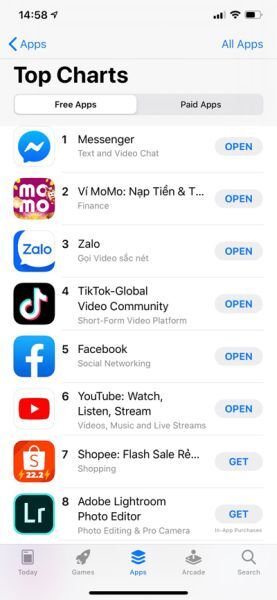 iOs, ví Momo, Ví điện tử Momo, ứng dụng ví điện tử,