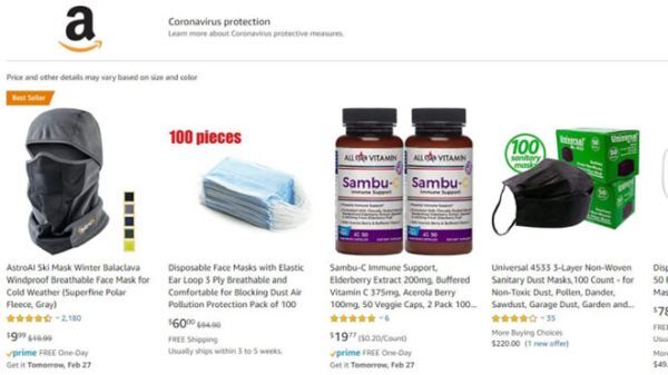 Amazon hướng người tìm kiếm Covid-19 đến trang thông tin y tế