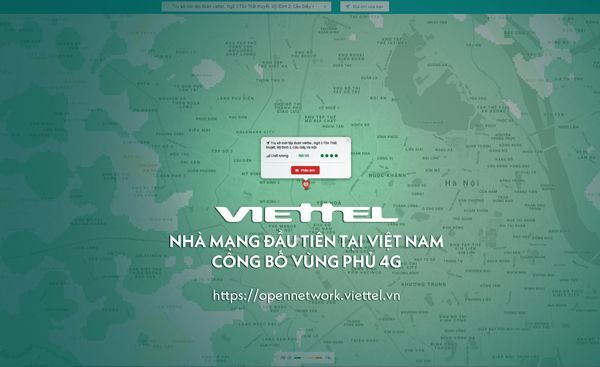 Viettel công bố bản đồ chất lượng vùng phủ sóng 4G