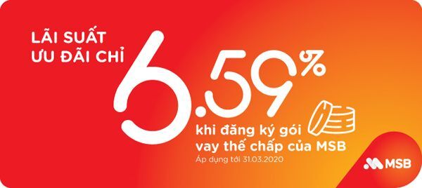 MSB, vay thế chấp, ưu đãi vay thế chấp, 