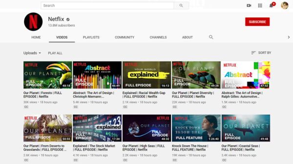 Netflix cung cấp miễn phí nhiều bộ phim tài liệu và chương trình hữu ích trên YouTube