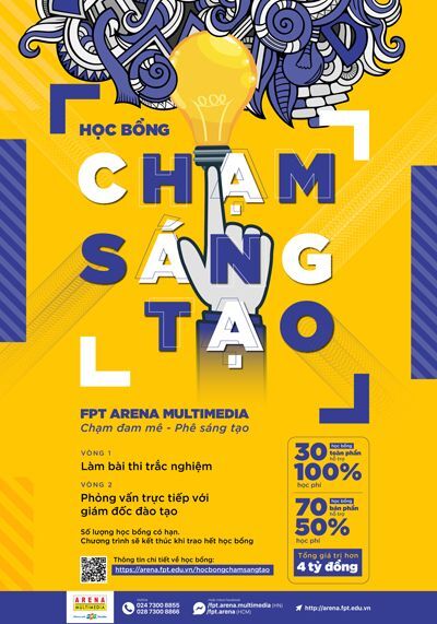 học bổng, Chạm sáng tạo, FPT Arena Multimedia, học bổng thiết kế, 