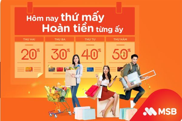Thẻ tín dụng, hoàn tiền chi tiêu thẻ, MSB, thẻ tín dụng MSB, 