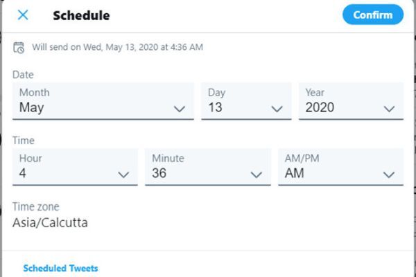Giao diện lên lịch tweet của Twitter được phát hiện