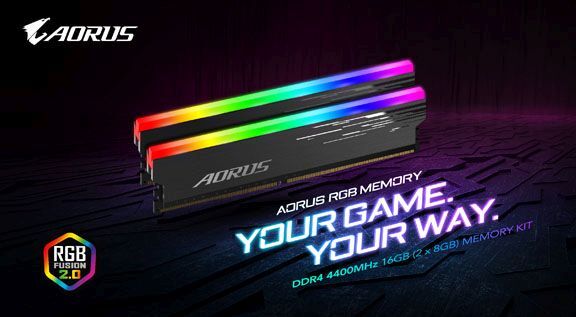 GIGABYTE giới thiệu bộ nhớ AORUS RGB 4400 MHz 16GB