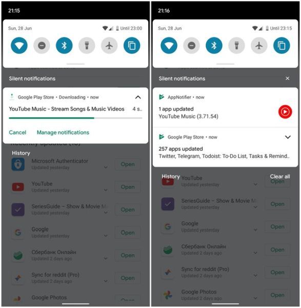 Thông báo cập nhật ứng dụng xuất hiện trở lại trên Android 11