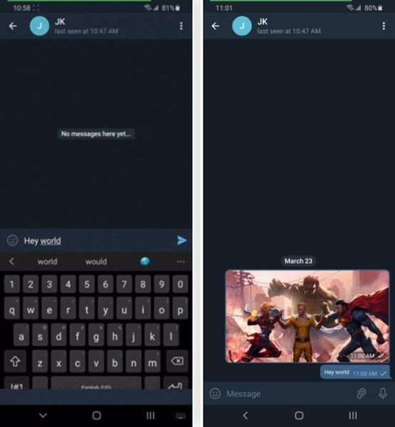 Telegram giúp ẩn hoạt động khi bắt đầu nhập liệu