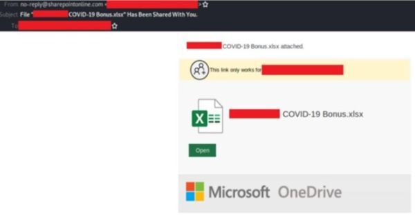 Email có nội dung lừa đảo mạo danh tài trợ mùa dịch 